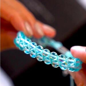 Nogu Double Galaxy Glass Bracelet in Blue Nebula New NWT